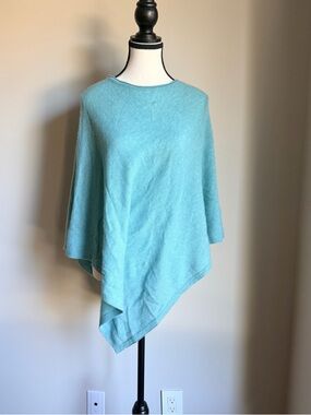 Cashmere! Women’s Aqua Knit Poncho Sweater